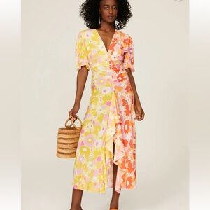 RIXO Ariel Colorblock Maxi Dress